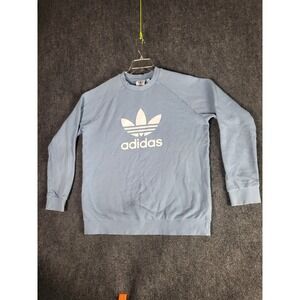 Adidas Adicolor‎ Logo Sweatshirt Pullover Crew Neck Classic Style Blue Men Sz L